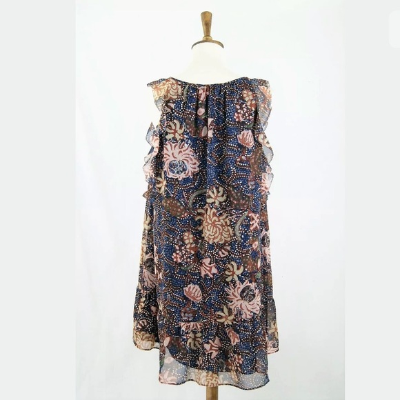 ❌SOLD❌Madewell Floral Lily Ruffle Chiffon Dress L - Picture 5 of 8